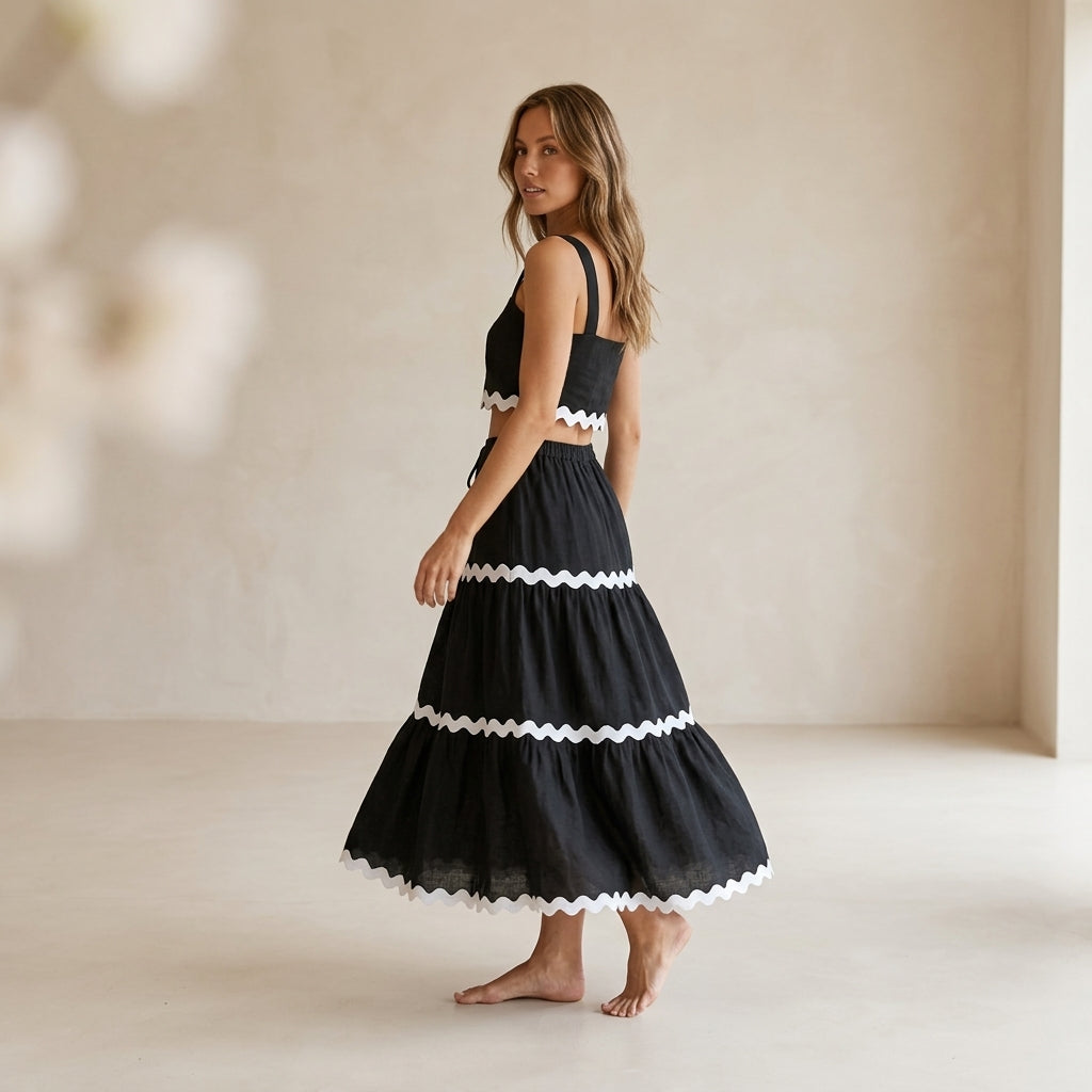 Conjunto Riviera™ Falda Midi + Top Ondas