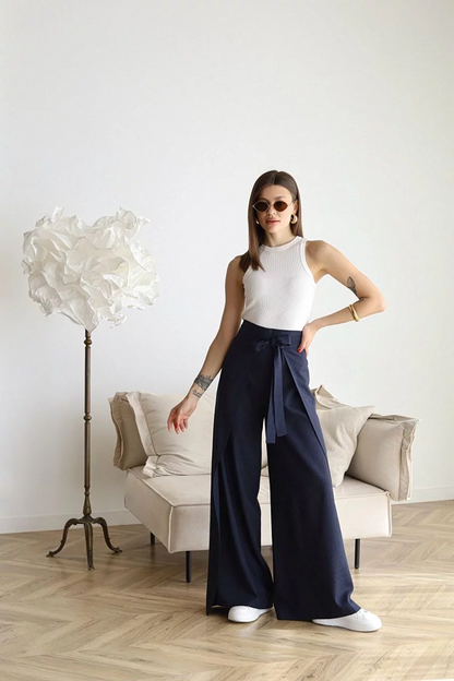 ARIANE – PANTALONES LARGOS DE LINO PARA MUJERES