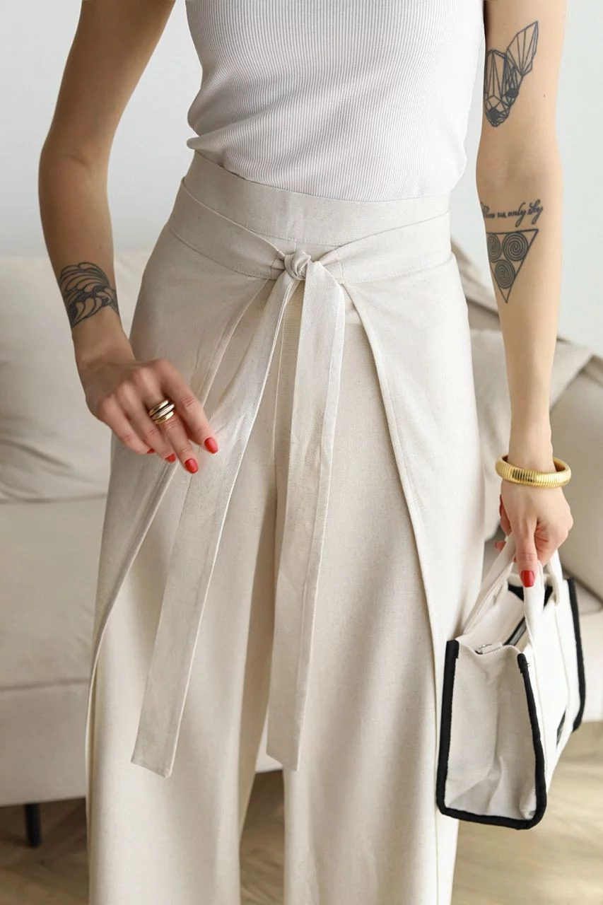 ARIANE – PANTALONES LARGOS DE LINO PARA MUJERES