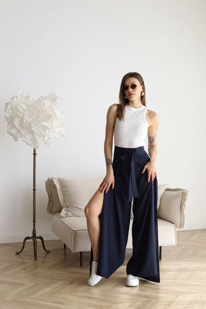 ARIANE – PANTALONES LARGOS DE LINO PARA MUJERES