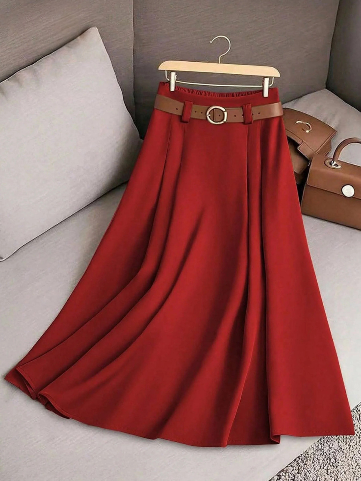 ZEPHYRAEN – Falda de tiro alto para mujer