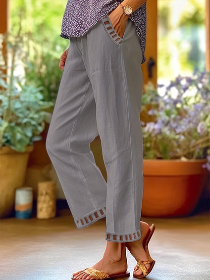 Wren – Pantalones cropped de corte relajado con detalles en contraste