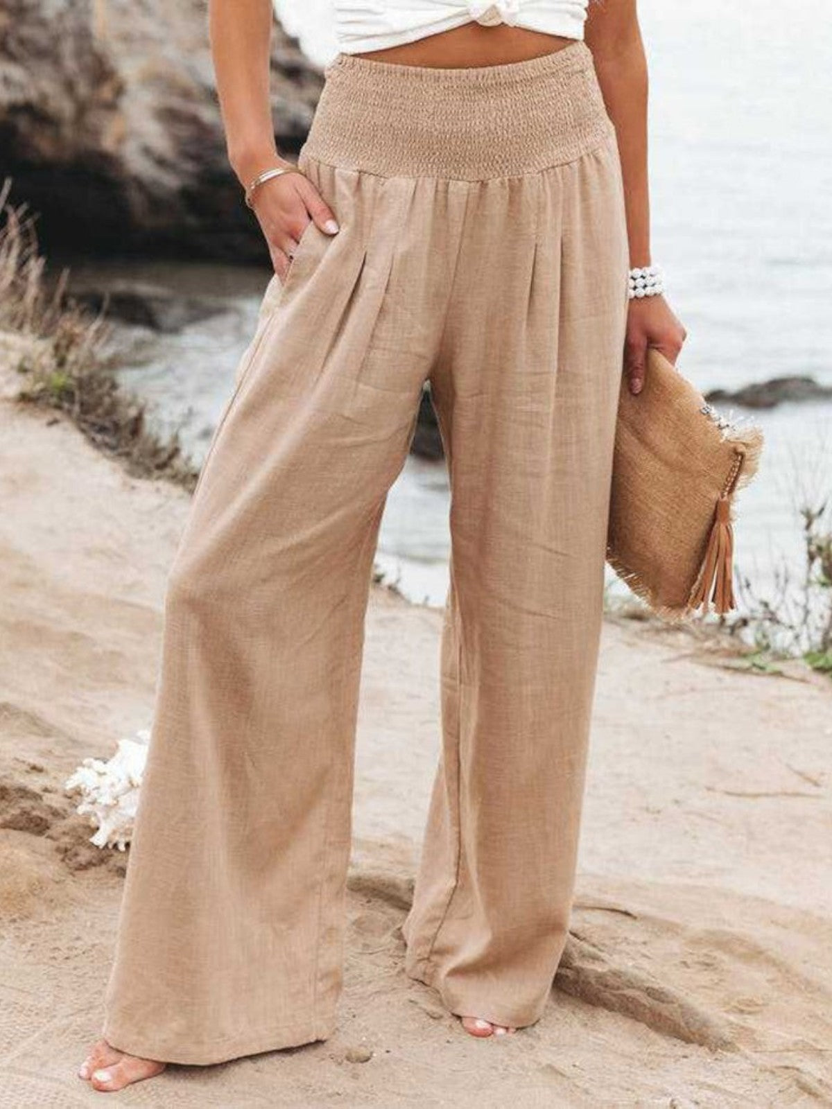 THALIORA – PANTALONES REMI DE PIERNA ANCHA