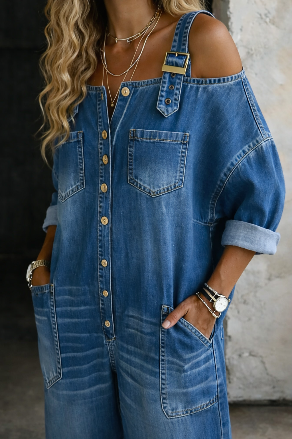 Natalia | Mono denim elegante