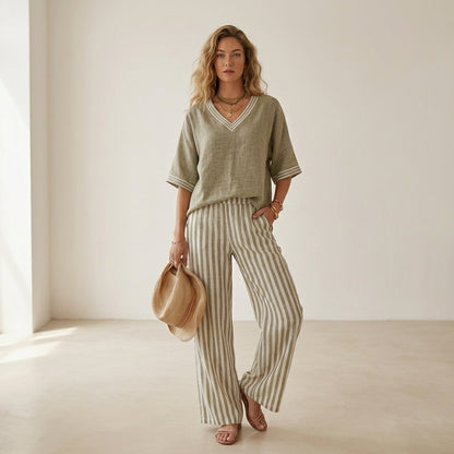Natalia™ | Conjunto de lino elegante