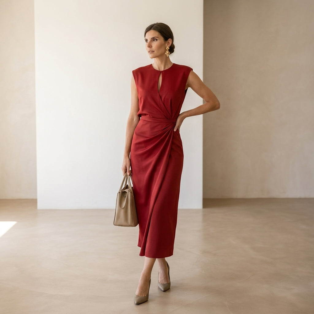 Vestido Elegante Celeste Aura™ – Silueta Sofisticada