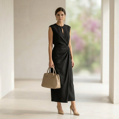 Vestido Elegante Celeste Aura™ – Silueta Sofisticada