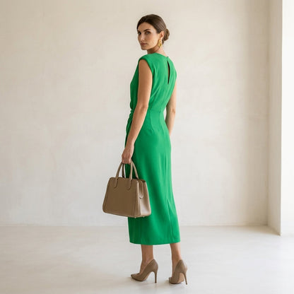 Vestido Elegante Celeste Aura™ – Silueta Sofisticada