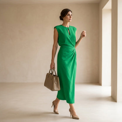 Vestido Elegante Celeste Aura™ – Silueta Sofisticada
