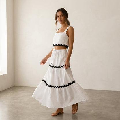Conjunto Riviera™ Falda Midi + Top Ondas