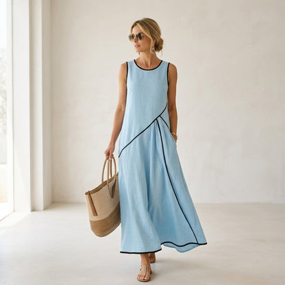 Dalia Atelier™ Vestido elegante de rayas