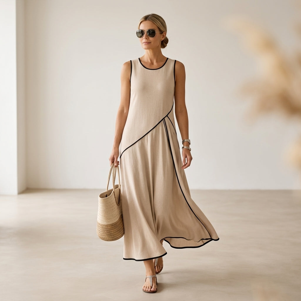 Dalia Atelier™ Vestido elegante de rayas