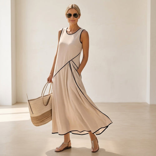 Dalia Atelier™ Vestido elegante de rayas