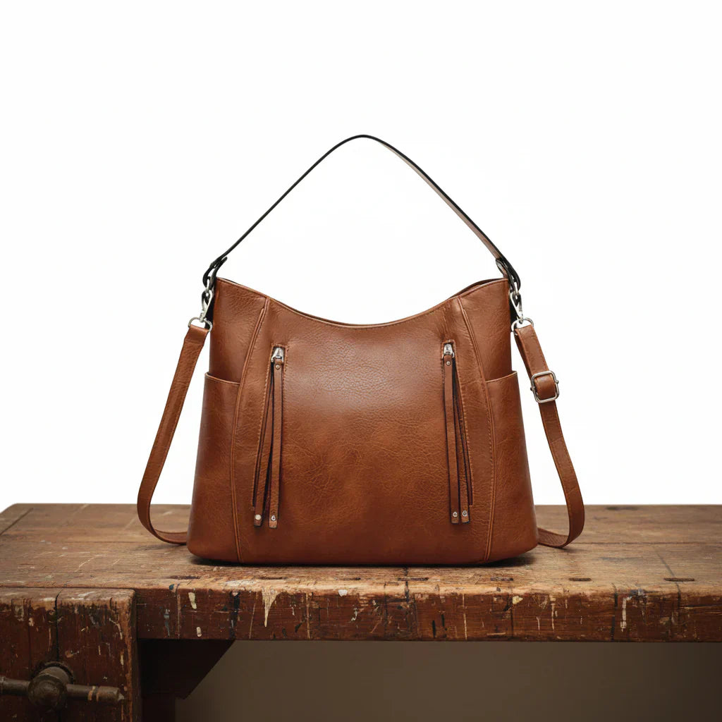 Bolso de Hombro Doble Cremallera