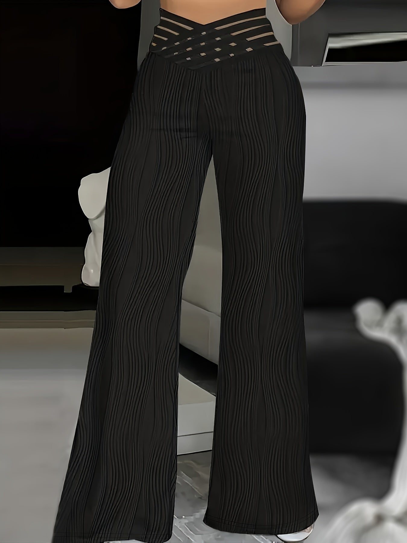 Emma | Pantalones de tiro alto con diseño cruzado